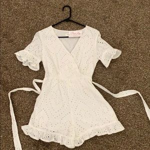 Understand My Dreams Lace Romper White